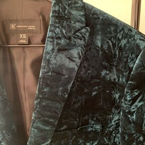 Green Crushed Velour Blazer